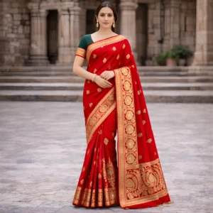 red-banarasi-silk-saree-heavy-gold-zari-border