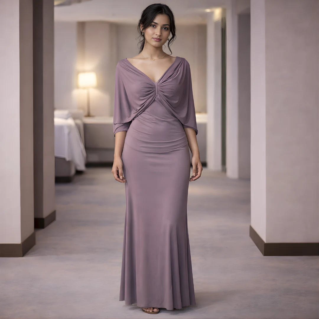 Mauve one piece maxi dress for women