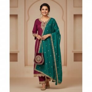 wine-purple-embroidered-co-ord-set-with-teal-dupatta